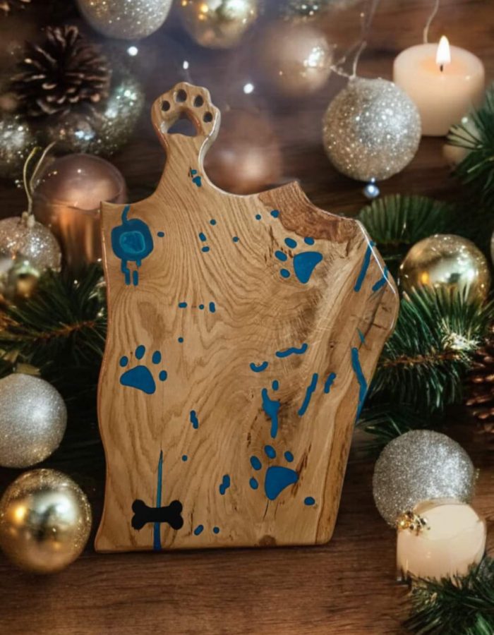 Modré dubové prkno